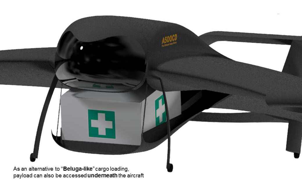 Cargo department of the VTOL drone