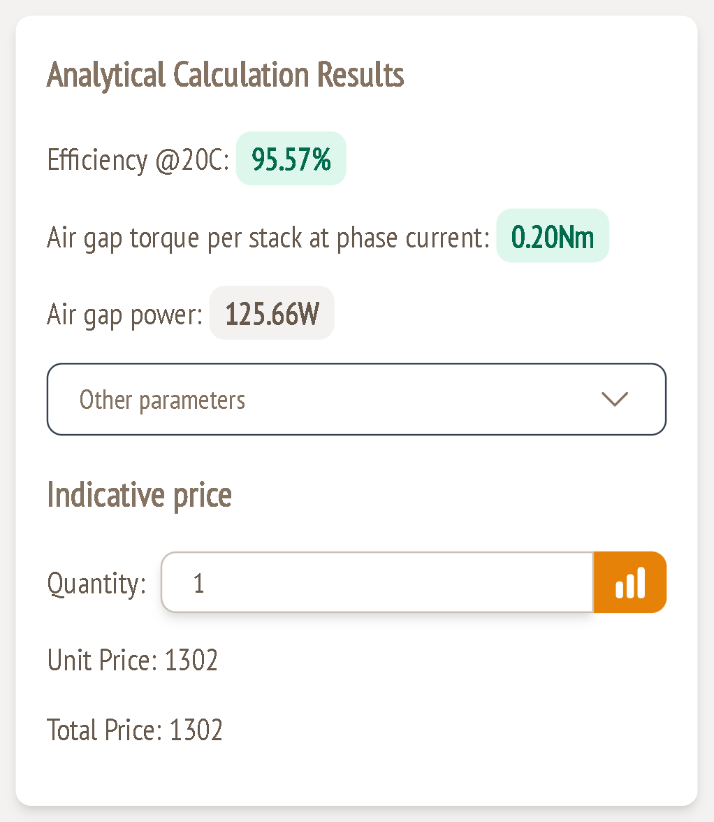 Analytical Calculation Results card