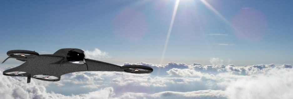 VTOL cargo drone above the clouds