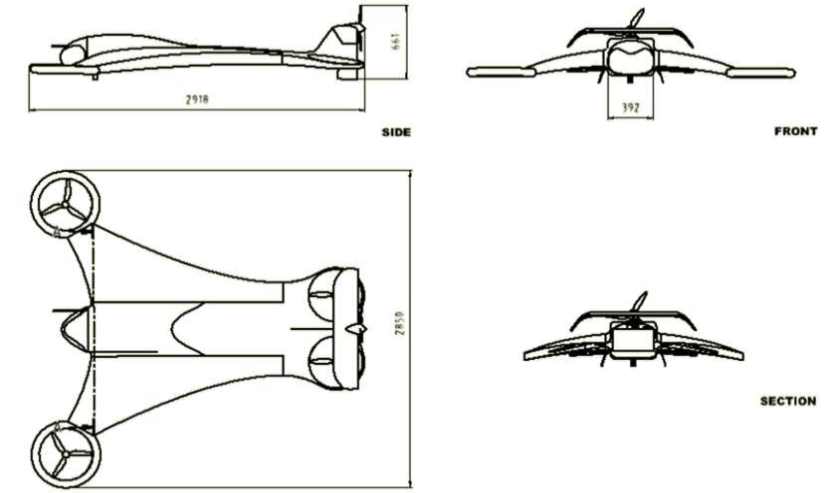 VTOL cargo drone dimensions