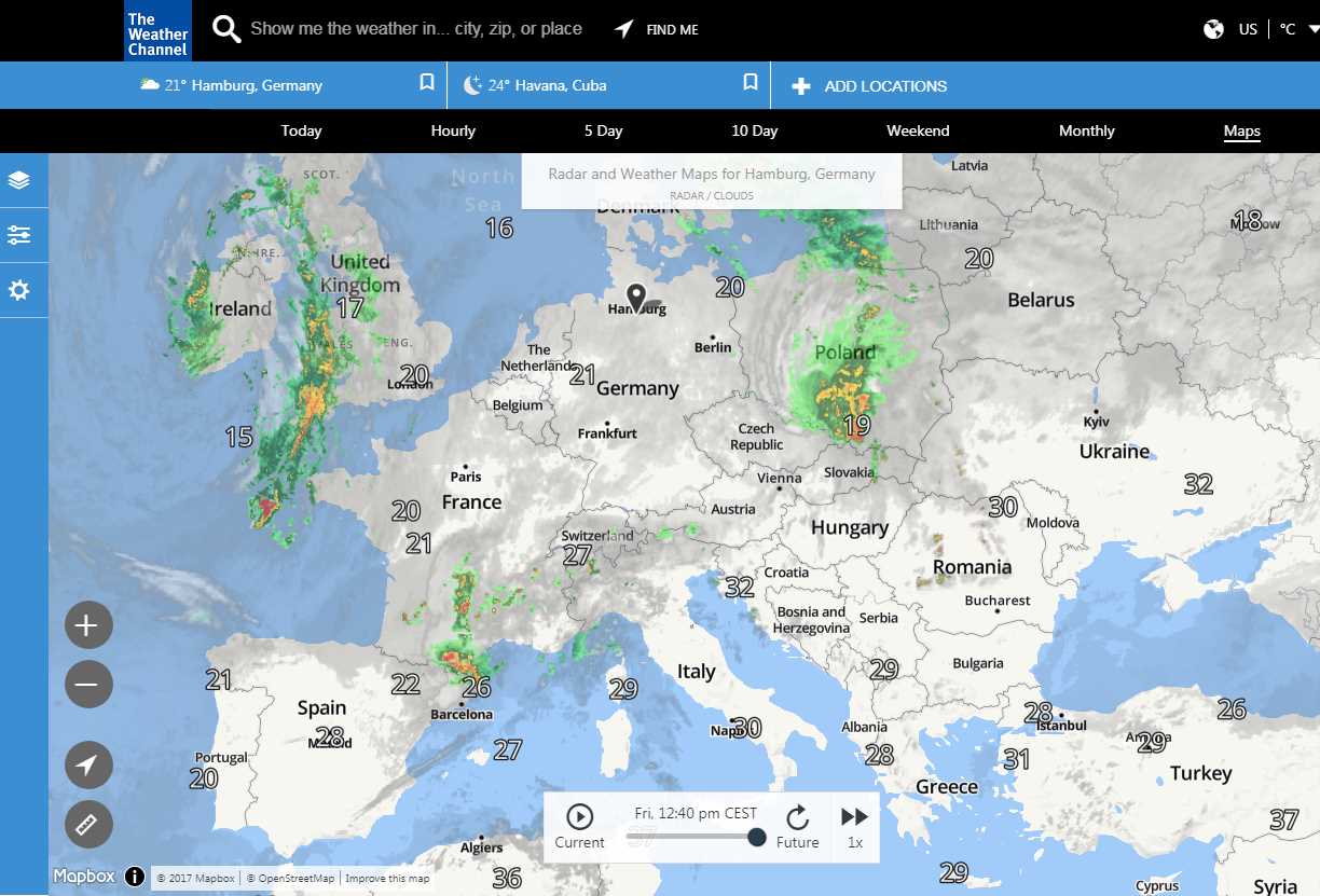 weather map for drone operation